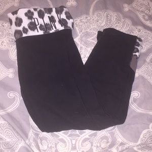 Pink cropped leggings